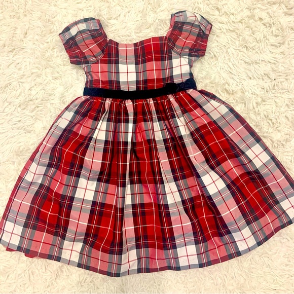 Girls Gymboree Holiday Formal Plaid Dress Size 5 - Picture 1 of 8